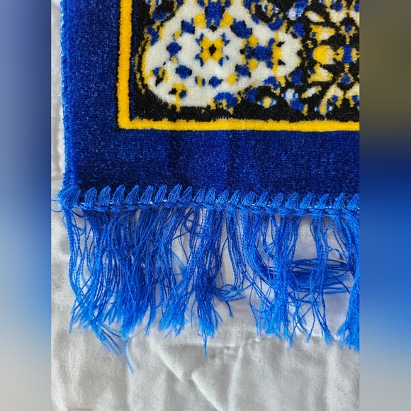 Tapestry Prayer Rug Mat, Made In Turkey, Blue, Yellow, NWOT - Picture 5 of 8